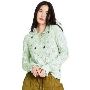 Sandy Liang X Target mint green collard sweater